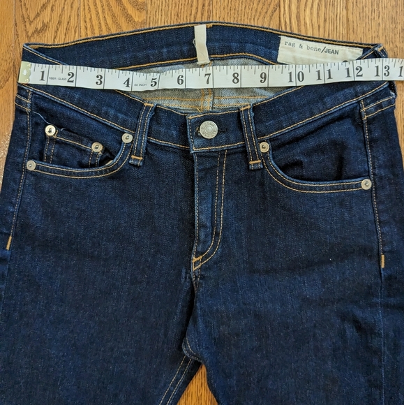 RAG & BONE Skinny Dark Wash Heritage Mid Rise Jeans Size 25 - Picture 4 of 10